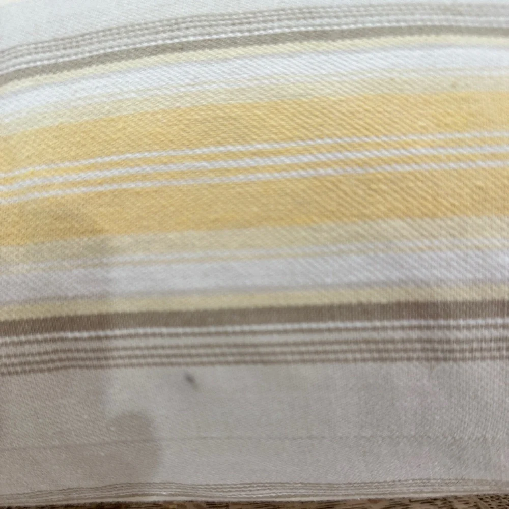 Pottery Barn Belmont Stripe Maize Pillow Cover and Insert Linen Cotton